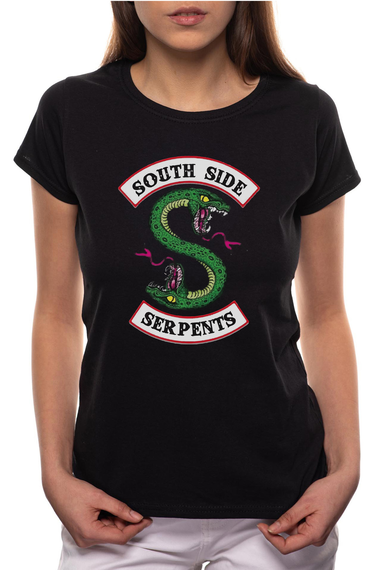 Tricou dama, South Side Serpents, 100% Bumbac, W134, Negru